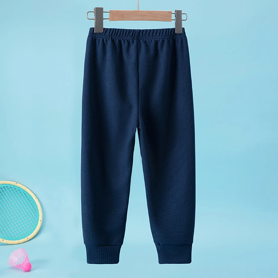 1/3 Pcs Kinder Waffel Einfarbig Sport Hosen Jungen Casual Joker Harun Hosen Elastische Taille Laufhose Mädchen Mode hosen – Detail 7