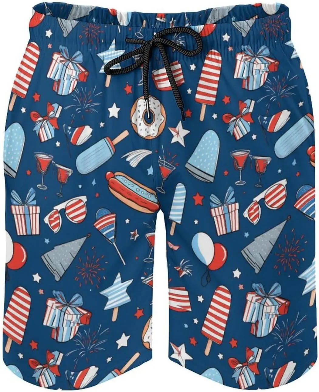 

Flags Independence Day Men's Trunks Not Fade Quick Dry Mesh Lining Sports Beach Board Shorts for Men