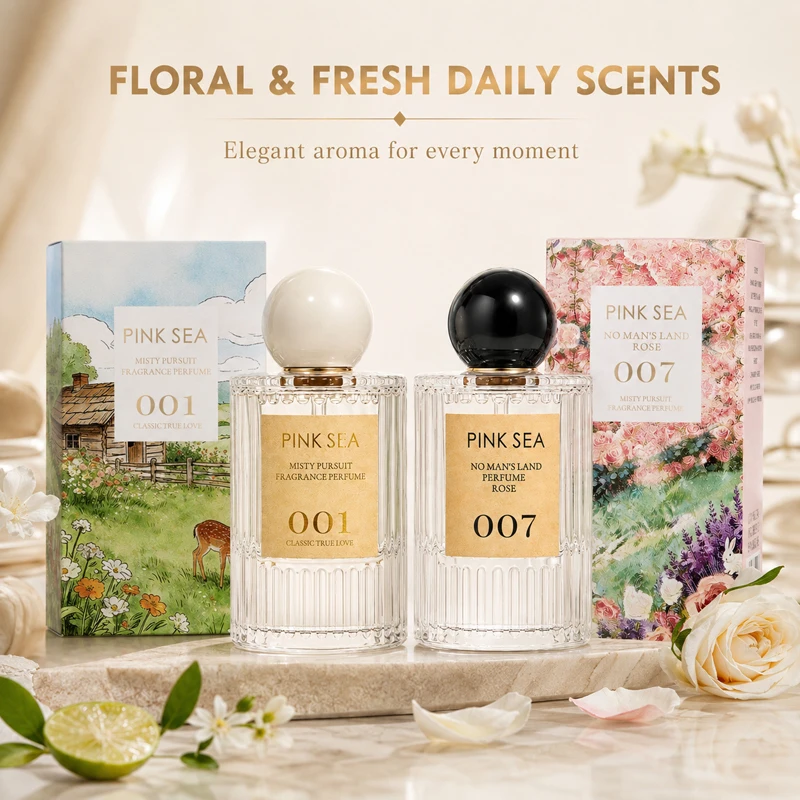 PINK SEA 50ml Eau de Parfum for Women Long Lasting Floral Rose Perfume Spray Gift Box 001 007 Fresh Romantic Fragrance
