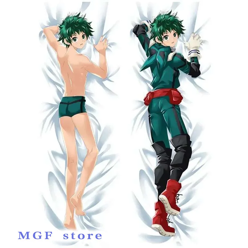 Funda de almohada de Anime My Hero Academia Midoriya Izuku Todoroki Shoto Dakimakura, funda de almohada con estampado 3D de dos caras, 50x160cm