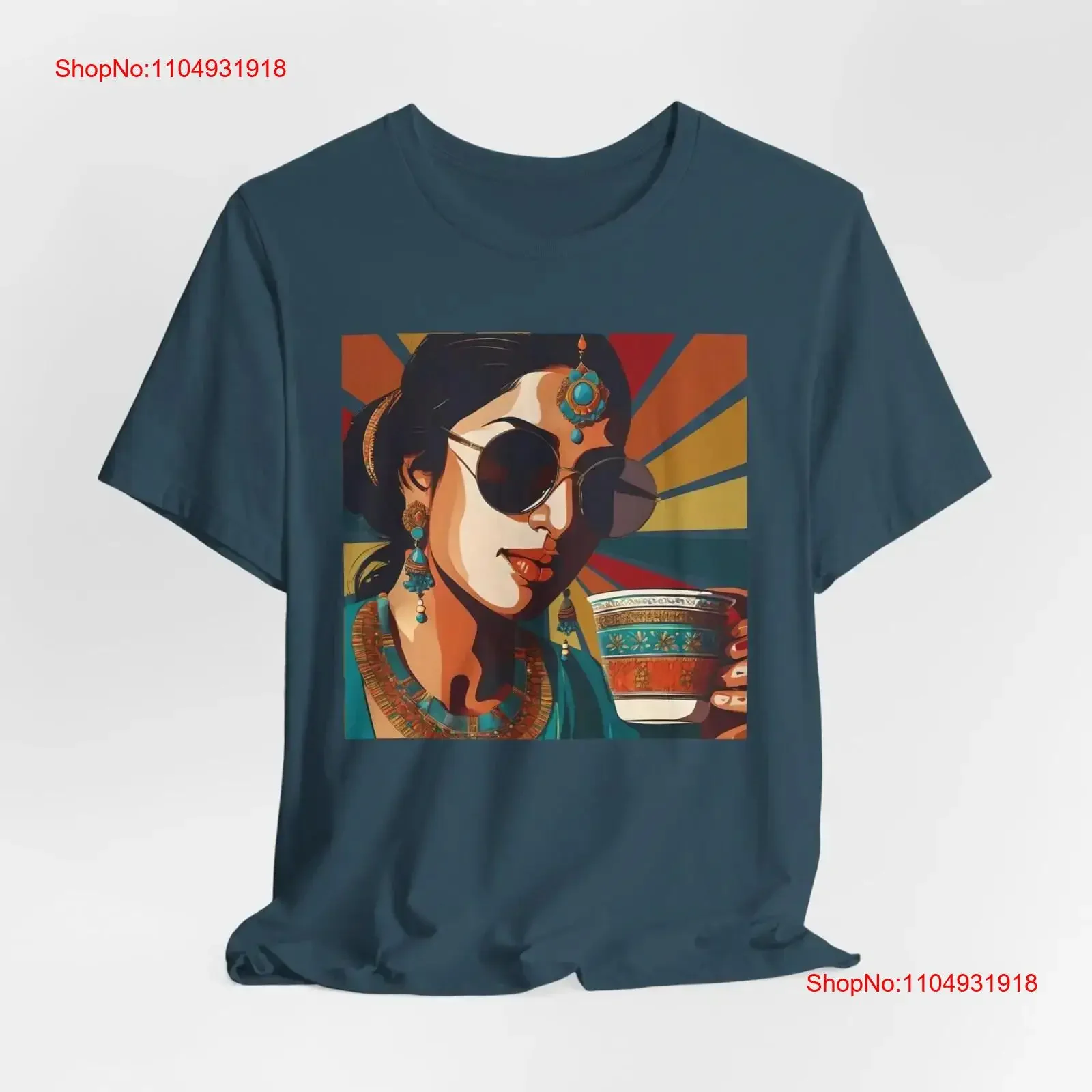 Desi Rani camiseta Chai amante Masala Bollywood cuello redondo Jersey recuerdo paquistaní indio novedad moderna vintage lavado