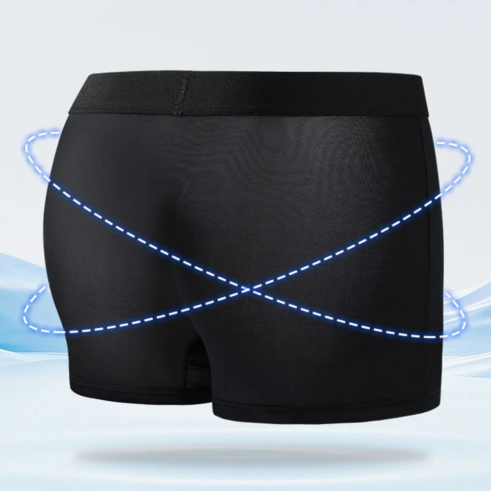 

Fashion Letter Sexy Men's Breathable Bulge Pouch Underwear Summer Thin Mesh Simple Daily Panties Boxers Shorts
