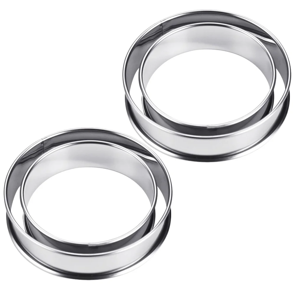 

4Pcs Muffin Rings Stainless Steel Double Rolled Baking Ring Kitchen Cooking Mold Crumpet Tart Ring for Baking Supplies