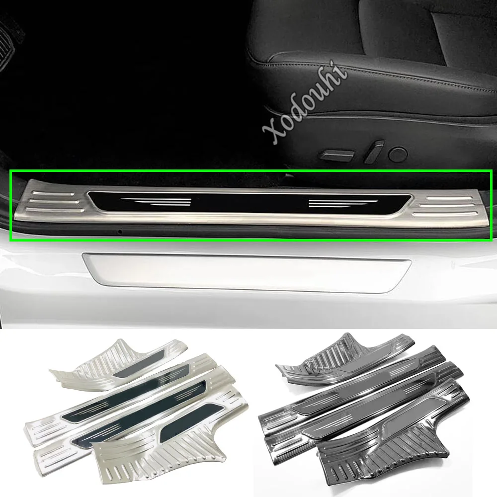 

Stick Stainless Steel Pedal Door Scuff Plate Cover Inner Threshold For Tesla Model 3 Model3 2017 2018 2019 2020 2021 2022 2023