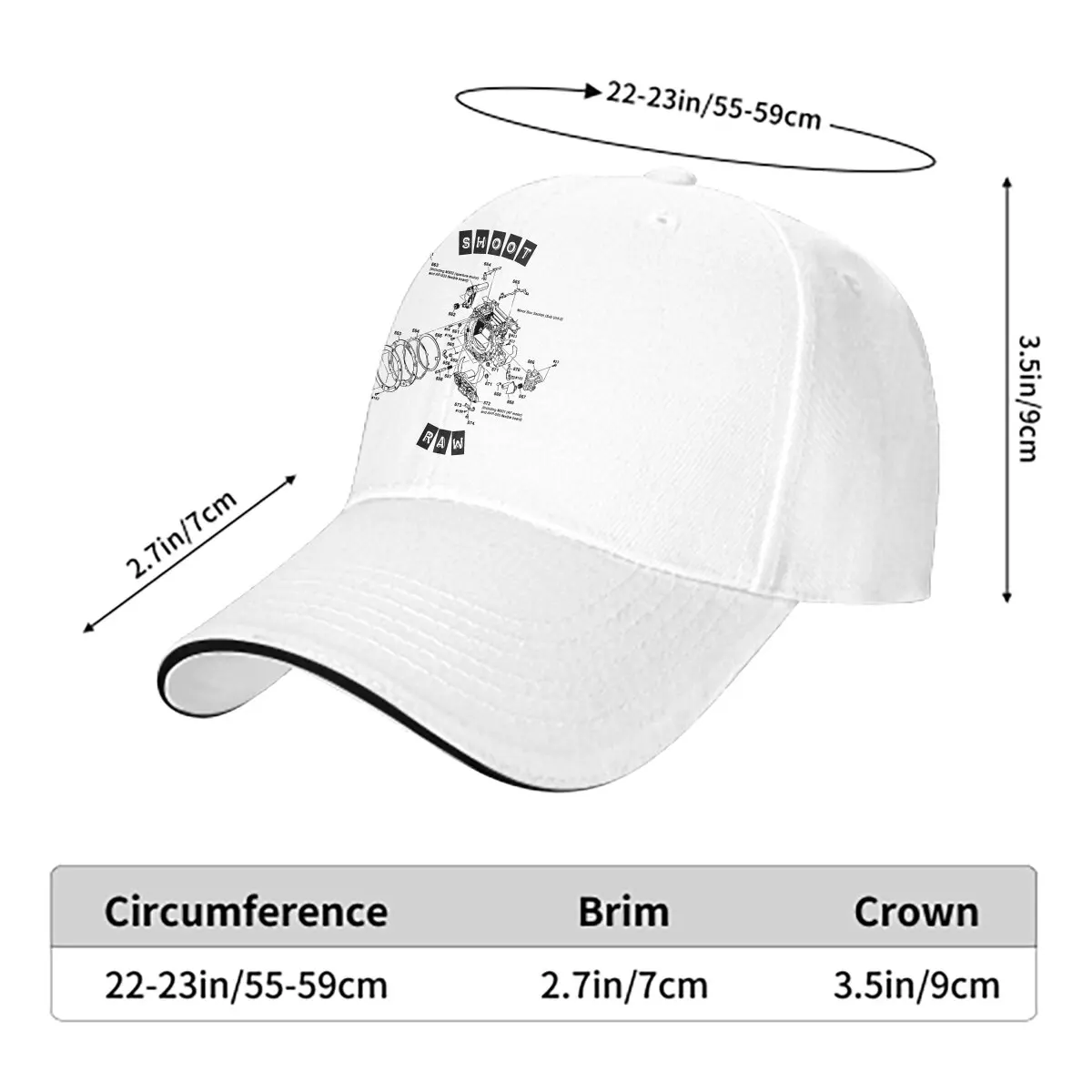 Shoot Raw Baseball Cap Men Hats Women Visor Protection Snapback Photographer Camera Patent Caps