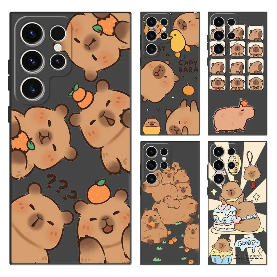 

Чехол для телефона с рисунком капибары для Samsung Galaxy S23 Ultra S22 Plus S21 5G S24 S25 Ultra S20 S21 FE S23 Мягкий чехол из ТПУ