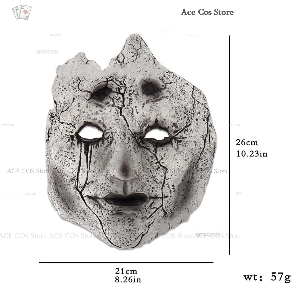 男性のための黒い神話のウコンコスプレマスク,コスプレ,ミスダオレンボス,アニメゲーム,ハロウィーンパーティー,派手な,ひびの入った怖いアクセサリー