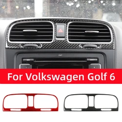 For Volkswagen Golf 6 Gti R MK6 2008-2012 Carbon Fiber Interior Middle Air Vent Frame Decoration Stickers Trim Car Accessories