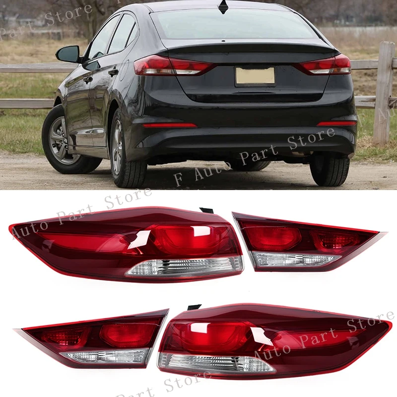 Halogen No Bulb Rear Bumper Tail Light Brake Stop Reverse Turn Signal Lamp For Hyundai Elantra 2017 2018 2019 Taillight Taillamp