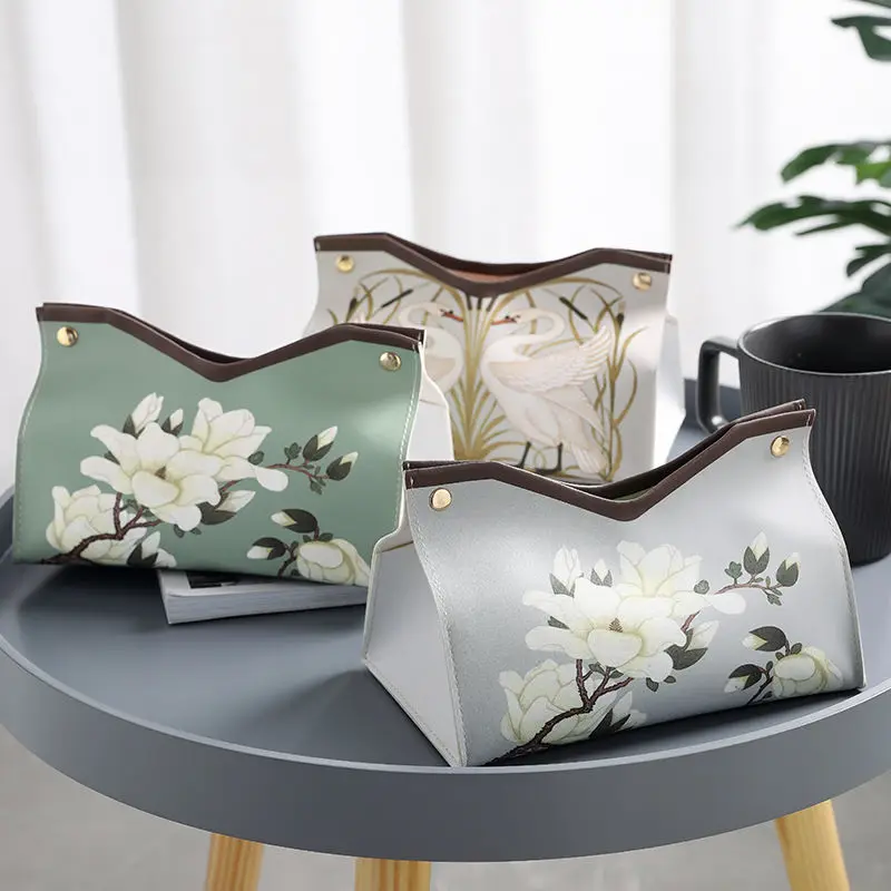 PU Leather Tissue Box for Home, Desktop Drawer, Napkins Storage, Car Toilet Paper Holder Bag for Living Room Bedroom