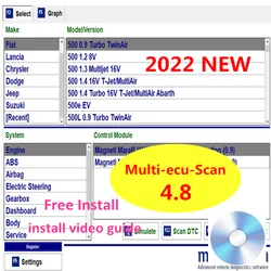 2024 Hot Auto Repair Software For Fiat Connector Multi-Ecu-Scan 4.8 Register Work With ELM327 Multi Ecu Scan V4.8 Free Install