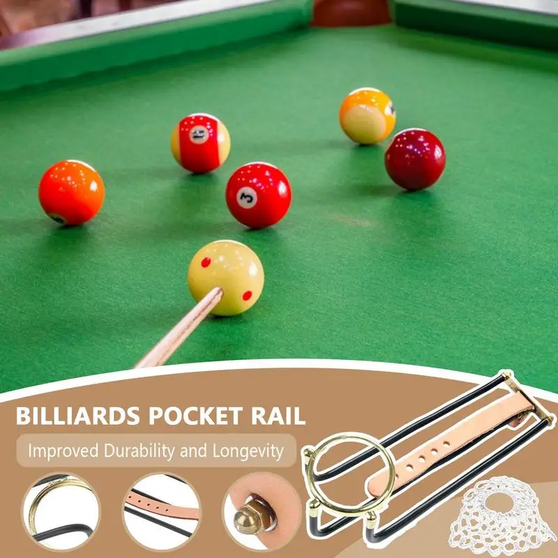 

Billiards Pocket Rail Replacement Billiards Table Net Bags Rail Precise Wear Resistant Catch Bag Accessories For Adults