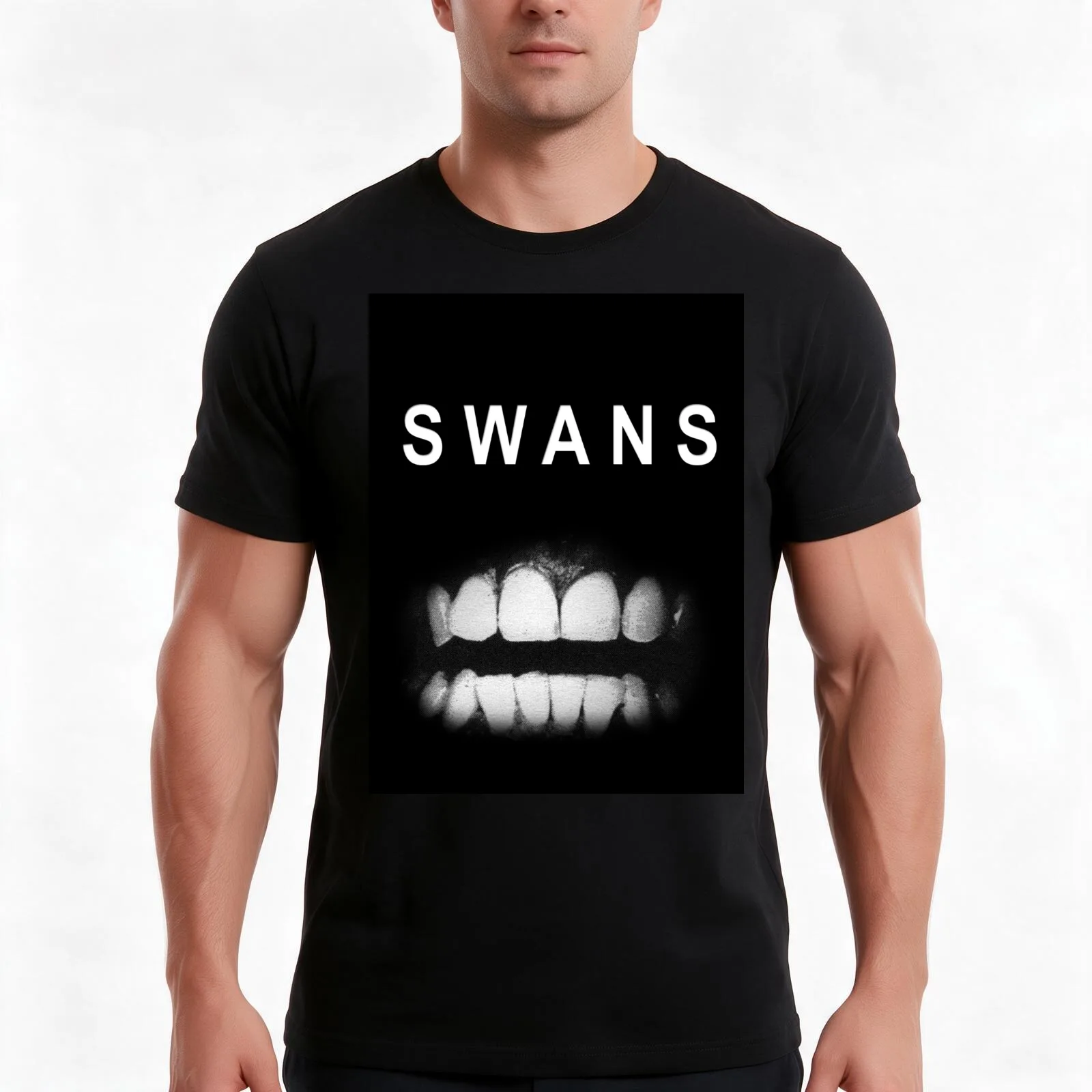 Swans Filth T-Shirt, Summer Casual Cotton Tee, Oversized Streetwear Tops, Vintage Graphic Print, Loose Fit Short Sleeve
