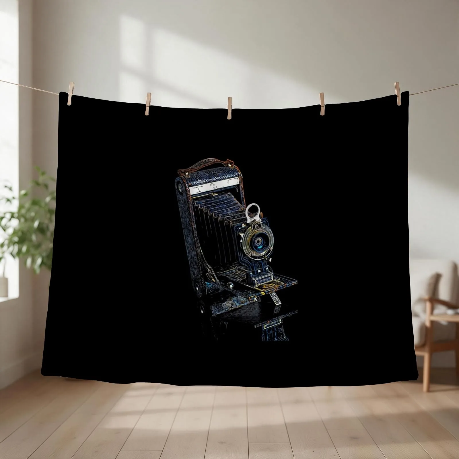 Vintage Camera Throw Blanket couch cozy soft plush fuzzy picnic outdoor blanket