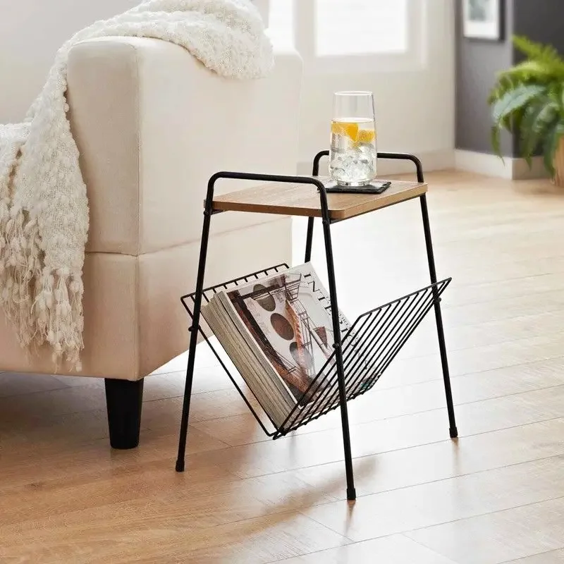 Wrought iron bedside table simple modern sofa corner few small apartment coffee table simple bedroom bedside table rack