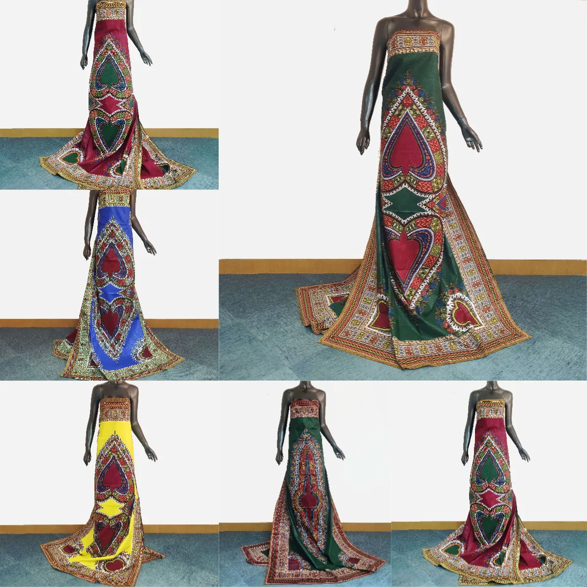 

5 узоров, традиционный африканский стиль, хлопковая ткань с восковым принтом для шитья своими руками, скатерть, одежда, подушка, 6 ярдов * 115 см, R2222