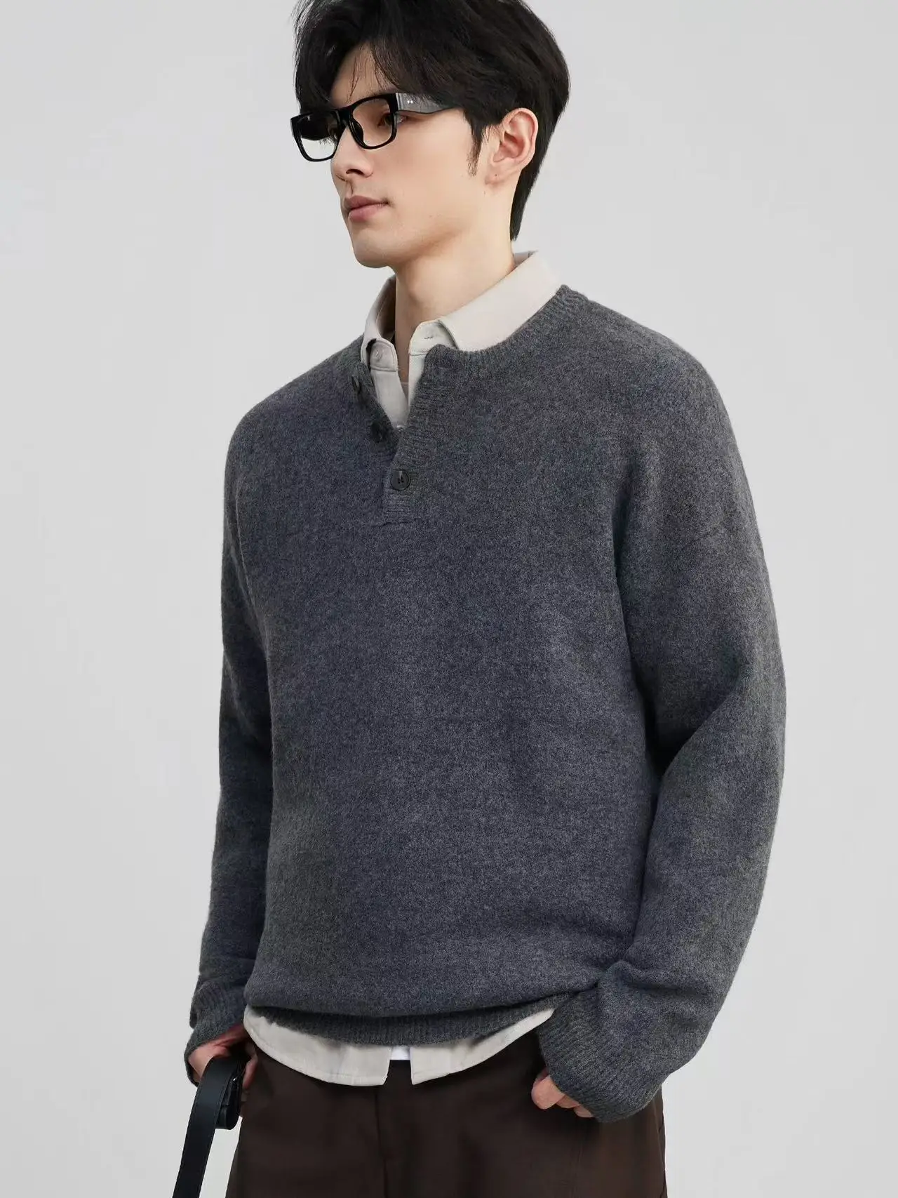 Men's Autumn Winter Fashion Vintage Casual Loose Pullover Knitted Sweater Man Jumper Knitwear Tops