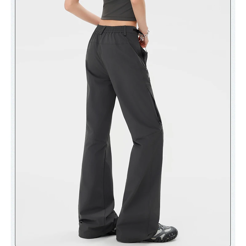 Women's 2026 Spring/Summer Casual Wide-Leg Pants – Trendy Slim-Fit Micro-Flare Design for Youth & Streetwear