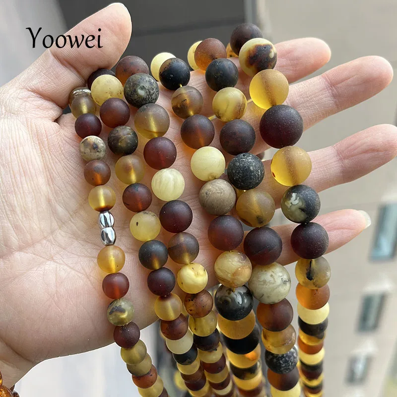 New Real Round Amber Necklace for Women Trendy Party Diy Natural Customized Multi Beads Original Baltic Amber Jewelry Wholesale