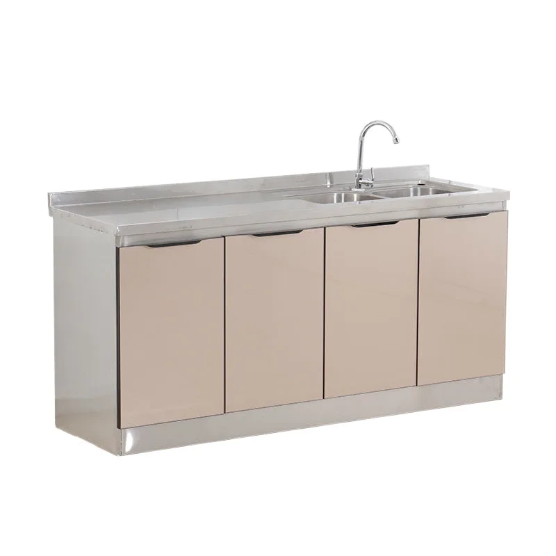 

Stainless steel cupboards household sink simple storage kitchen stove integrated assem