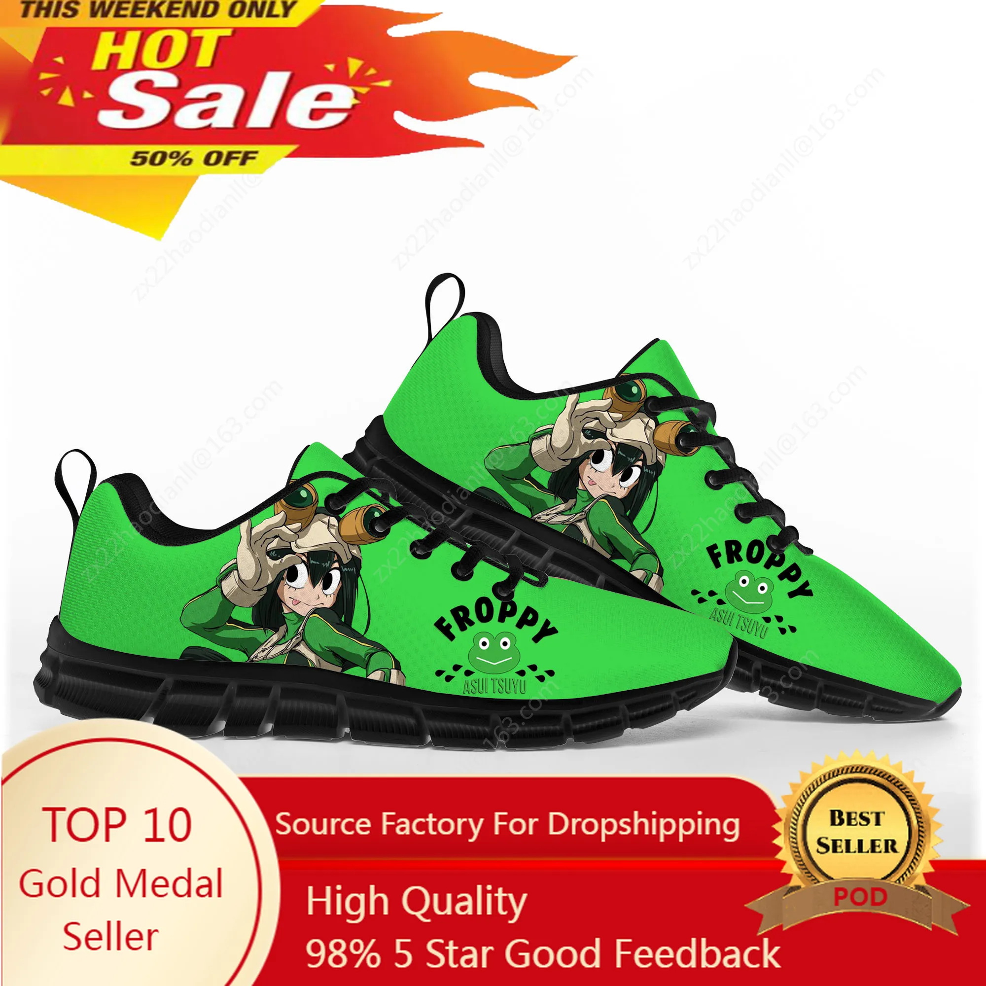 

Asui Tsuyu My Hero Academia Sports Shoes Mens Womens Teenager Kids Children Sneakers Casual Custom High Quality Couple Shoes