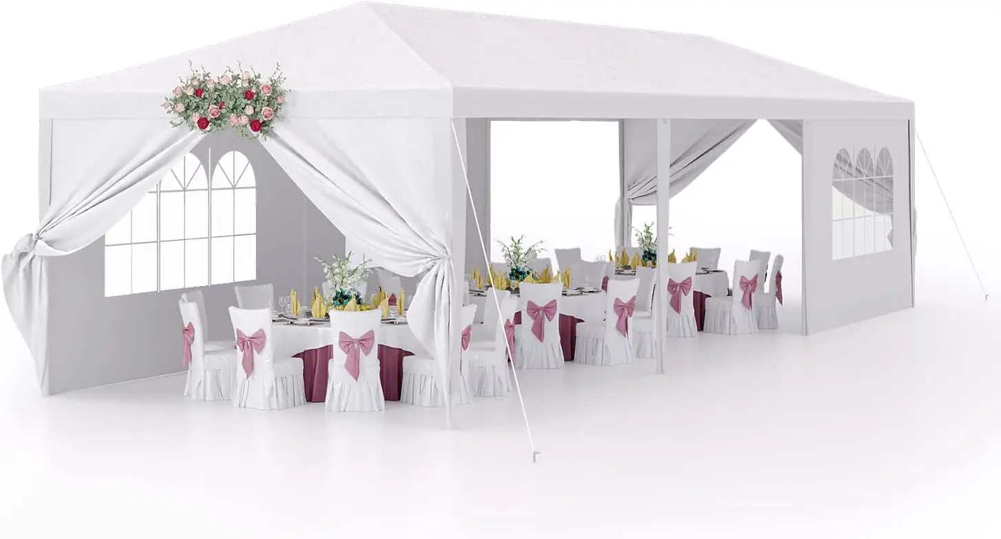 NEW 10'x30' Outdoor Party Tent, Heavy Duty Canopy Event Wedding Tent for Parties Backyard Patio, White