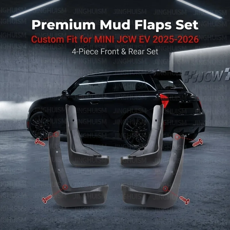 Mud Flaps Mudguards FOR BMW MINI Cooper JCW 3door EV Electric Version 2025-2026 Fenders Vehicle Exterior Decor ABS Accessories