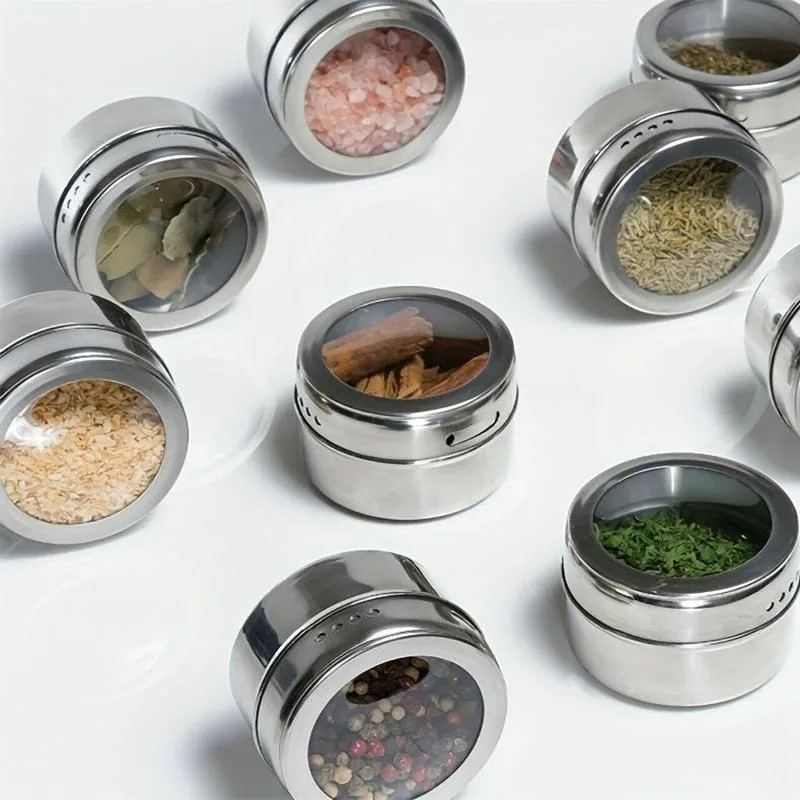 2pcs/6pcs Spice Containers, Seasoning Containers, Seasoning Jars, Spice Jars, Spice Tins, Salt and Pepper Shakers, Spice Shakers