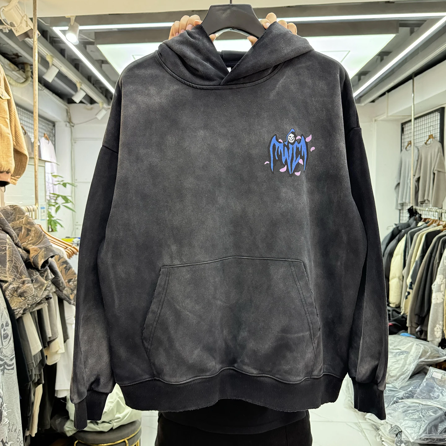 

Waed out American Street Hoodie Sweatirt with Print Casual Loose Fit Overhead Loop Coat for Autumn And Winter