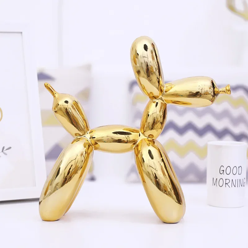 Large size 47cm Creative Chrome Resin Balloon Dog Ornament Home Decor Living Room Decoration Art Crafts Model Nordic Statue