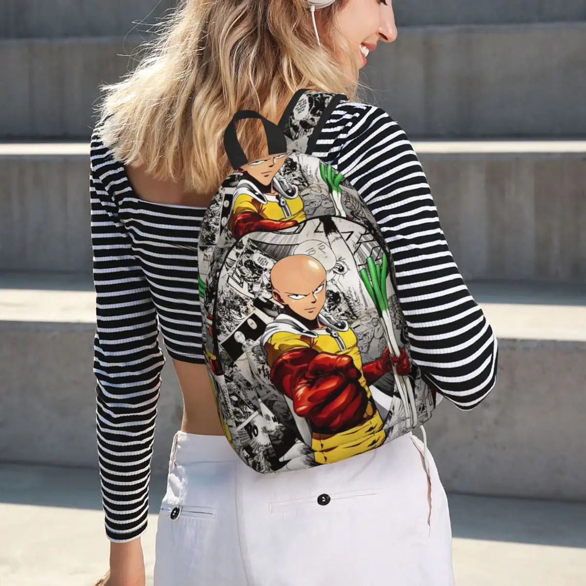 Anime One Punch Man Student Backpack School Bag Hiking Travel Daypack for Men Women Bookbag Shoulder Bags