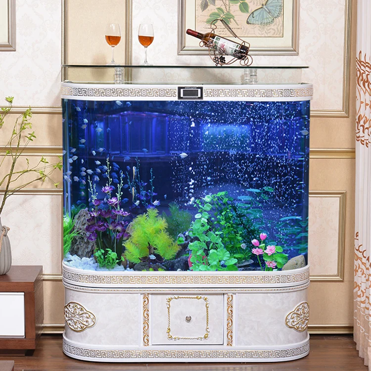 

Fish tank aquarium medium 1.2 meters living room fish tank household water-free ecological glass landscaping large goldfish tank