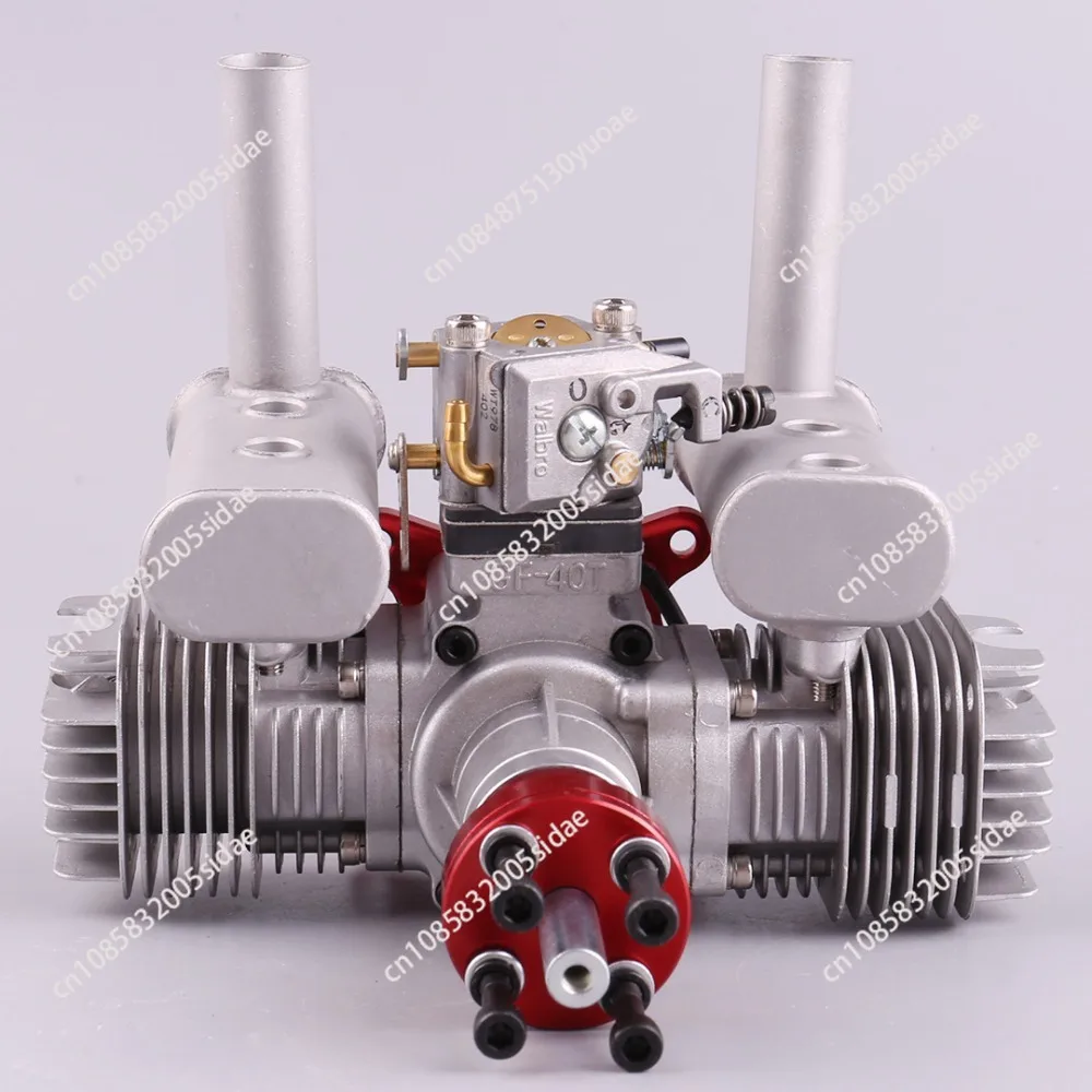 40CC T Twin Cylinder Gasoline Engine Two Stroke with Muffler/Ignition/Spark Plug for RC Model Airplane Fuel Engine Toys