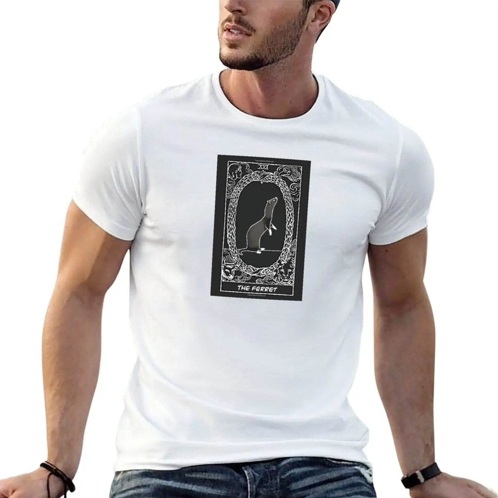 Ferret Tarot Card T-Shirt sports fans graphic shirts t shirt for men