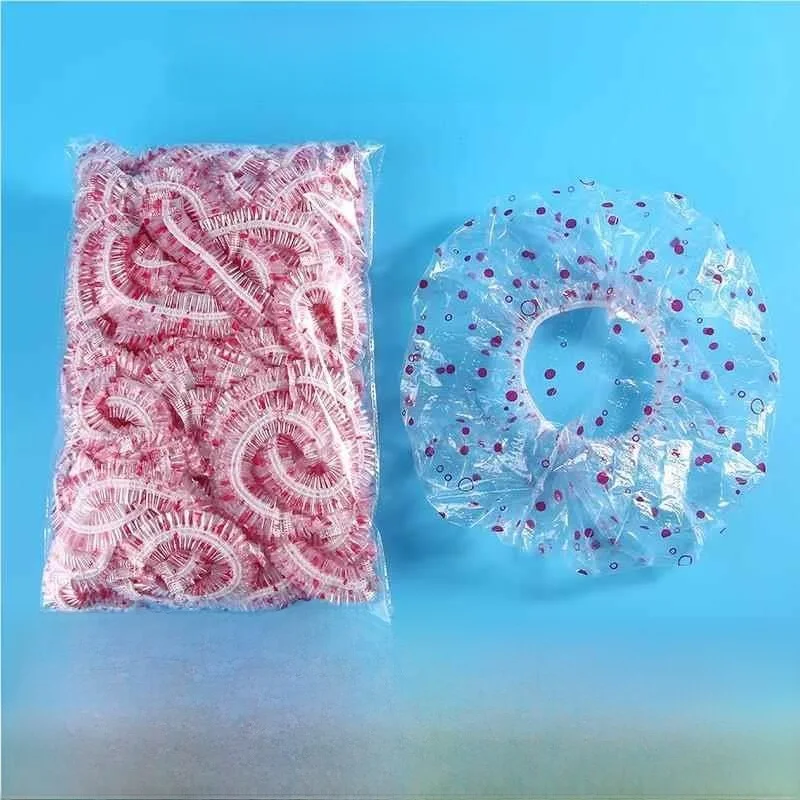 

Одноразовая утолщенная водонепроницаемая шапочка для душа, портативная, пыле- и маслозащитная, синего цвета, универсальная, для отелей