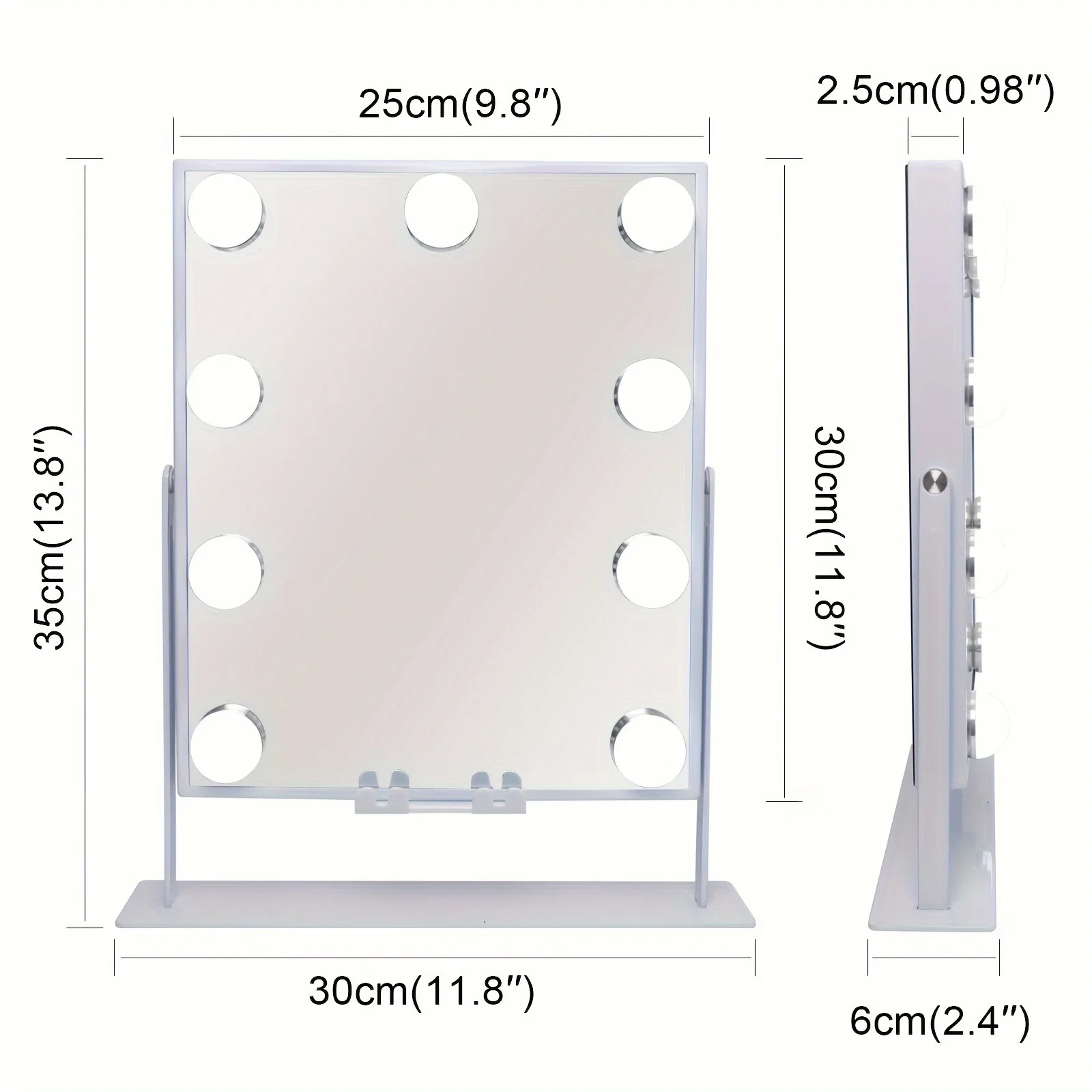 New Hollywood lighting makeup mirror with wireless phone