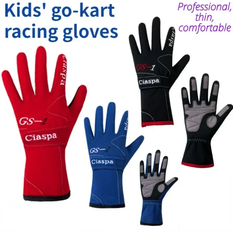 Kids 3-5 Years Kart Racing Gloves for Hand Circumference of 12-14cm Flame Retardant Non-slip Off Road Child Karting Motocross