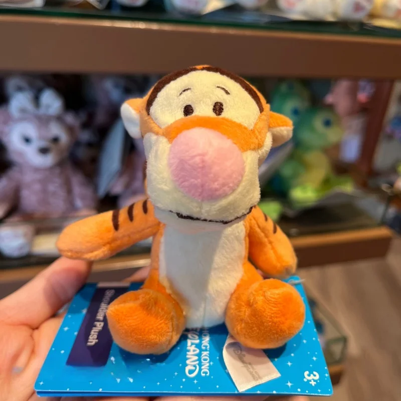 New Disney Stitch Toy Story Winnie The Pig Jumping Tiger Character Sitting On Shoulders Magnet Animation Doll Children Gift Toys