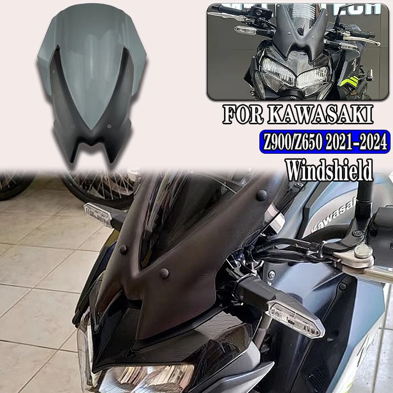 

z900 Windshield For Kawasaki Z900 Z 900 Z650 2021-2024 Z 650 Motorcycle Accessories Sports WindScreen Windshield Visor Deflector