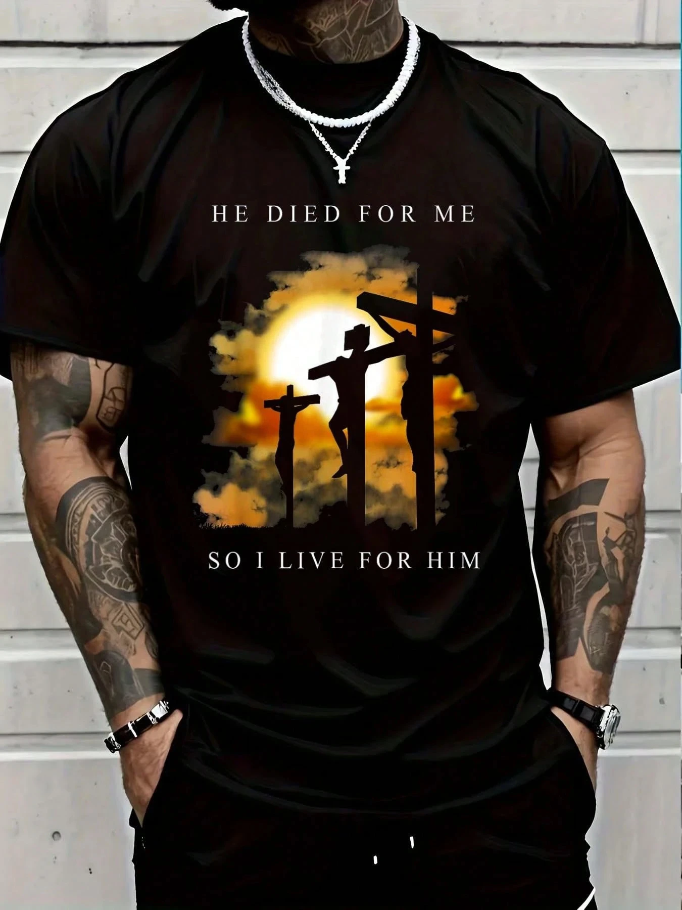 

Christian goth retro Harajuku oversized cotton Men's Hip Hop Clothing T-shirt Men's Y2K T-shirt for men and women