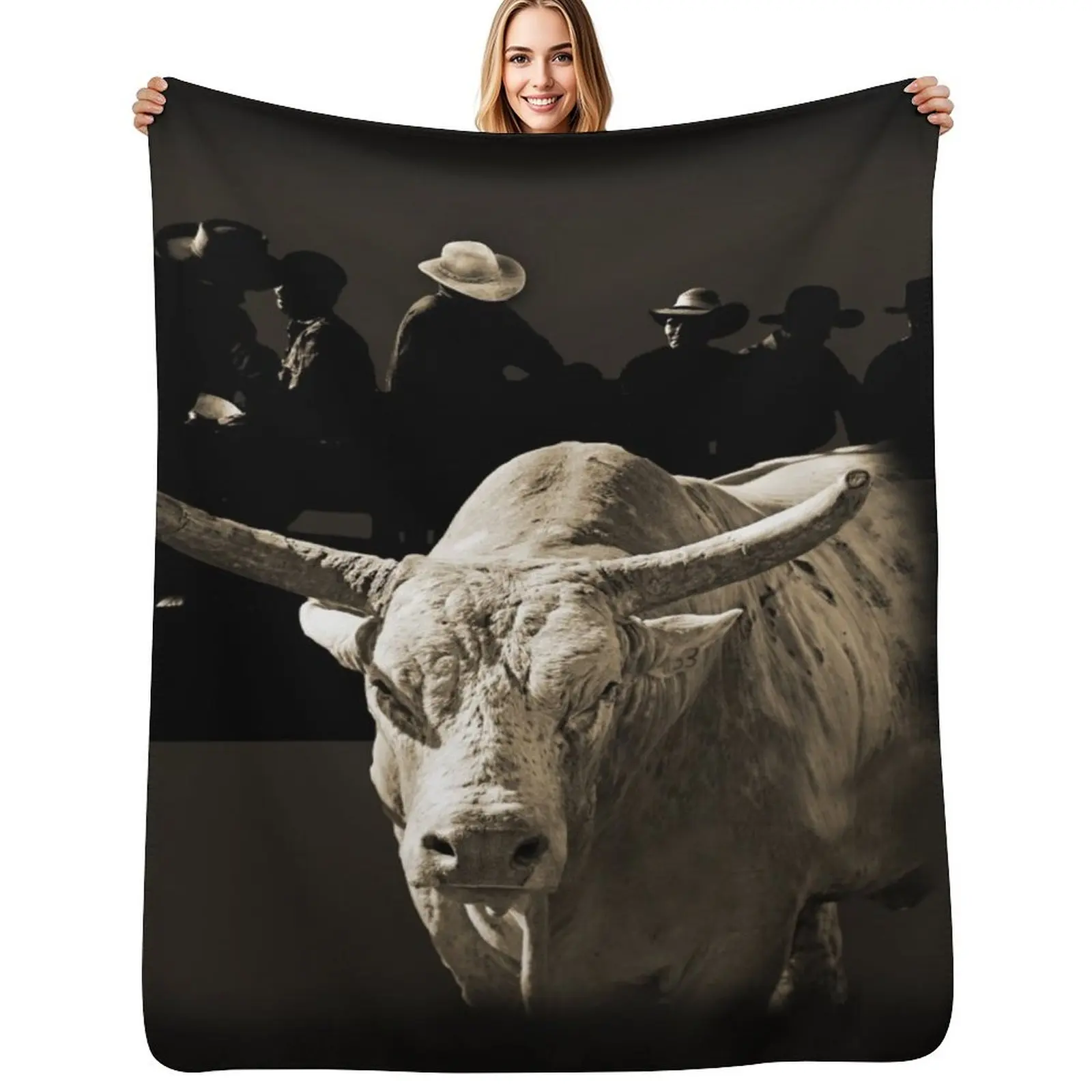 

BULL RIDERS, YOUNG GUNS, RODEO STYLE, RODEO LIFE Throw Blanket Furry Thins Softest Shaggy Blankets
