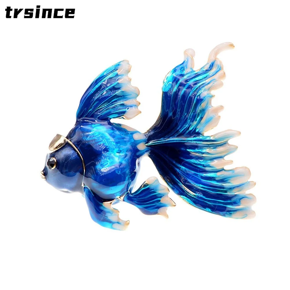 Enamel Goldfish Brooches Women Cute Animal Design Brooch Fish Enamel Banquet Brooch Pins Mum Gifts