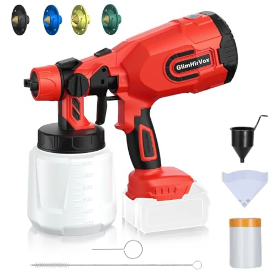 

Беспроводной краскопульт для аккумулятора Milwaukee M18 18В, электрический распылитель краски для дома, 4 медных сопла, краскопульт с насадками