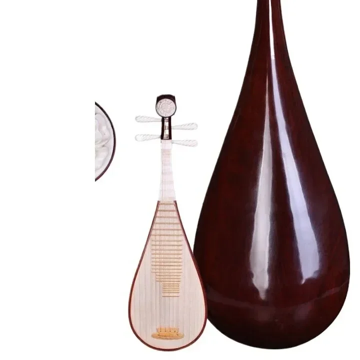 

Dunhuang Brand Pipa 541 Burmese Sour Branch Wood Pipa, Peony-headed Flower Camel Bone Performance