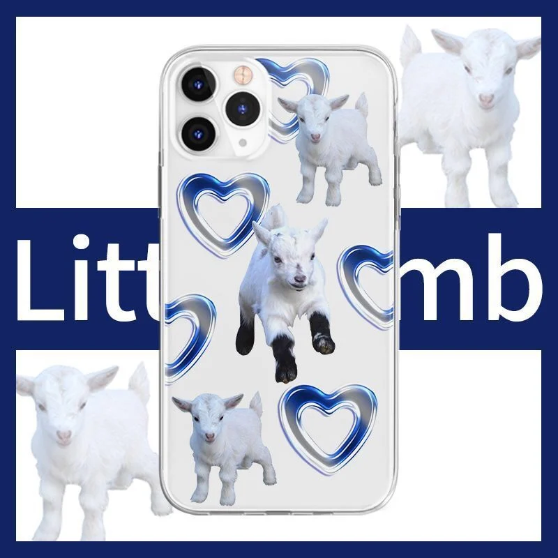 Lamb Transparent iPhone 11 Case For iPhone12 13 x xr xs max 7 8 Plus Animal Phone Case For iPhone 11 Pro Max Ins Gift 2021