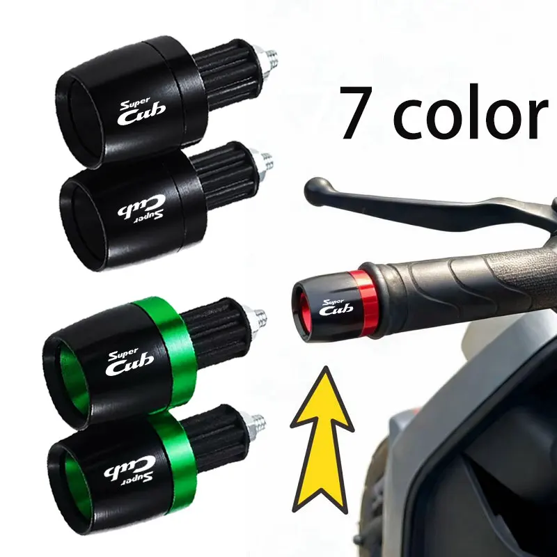 1 Par de Puños Universales para Manillar de Motocicleta de 7/8 pulgadas para Honda Super CUB C70 90 110 C125, Tapones Deslizantes para Extremos de Manillar