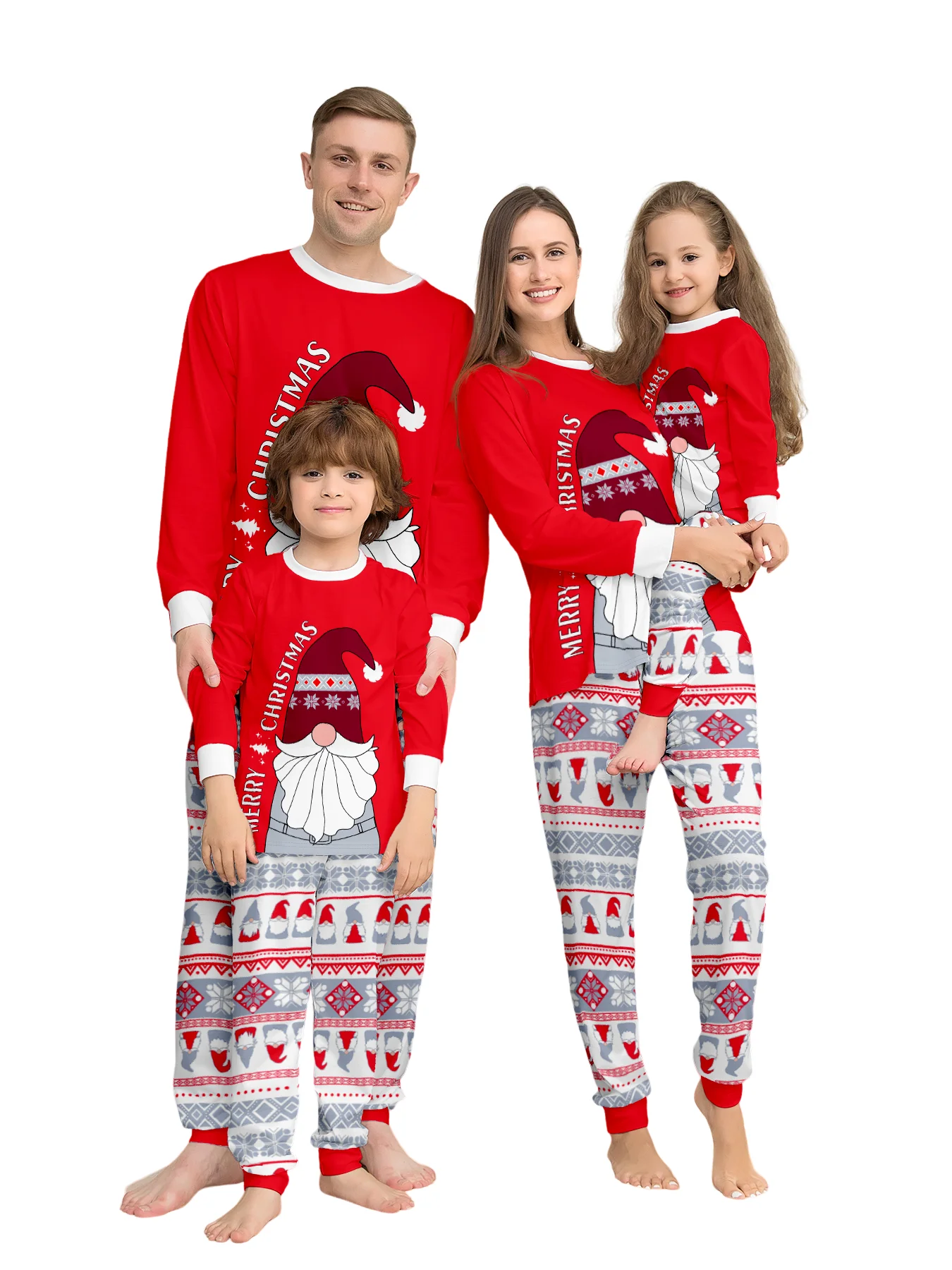 2025 Xmas Family Matching Pajamas Santa Cluas Print Merry Christmas Letter Dad Mother Daughter Kid Pjs Baby Jumpsuit Dog Clothes