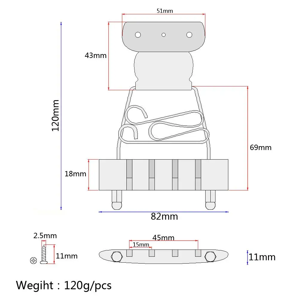 Puente de guitarra semi hueco plateado de 4 cuerdas, piezas de repuesto para mejoras de bajo de jazz