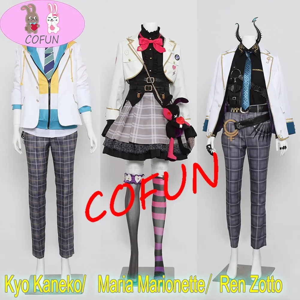 Vtuber Luxiem Nijisanji EN Kyo Kaneko /Maria Marionette / Ren Zotto Cosplay Csotume Halloween Game Outfits Anime Suit