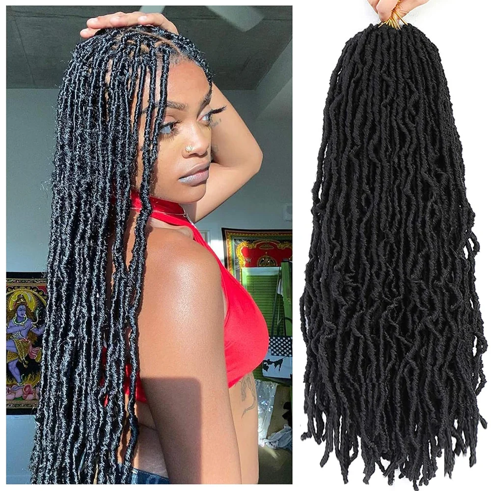 Faux Locs Crochet Hair Soft Locs Natural Butterfly Locs Crochet Hair For Women Goddess Locs trecce sintetiche Pre loop all'uncinetto